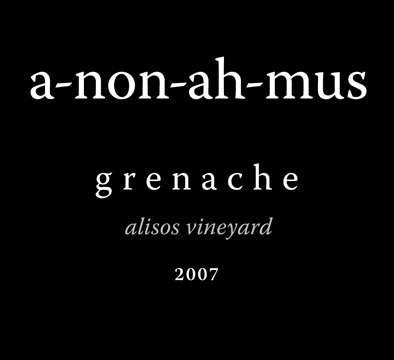 Anonahmus 2007 Grenache label image