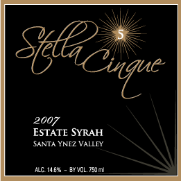 Stella Cinque 2007 Syrah Label Image