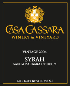 Casa Cassara Syrah label image