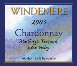 Windermere Chardonnay label image